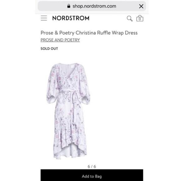 Prose & Poetry Christina Faux Wrap Dress, Size S or M, MSRP $525 Rent the Runway - Picture 7 of 11